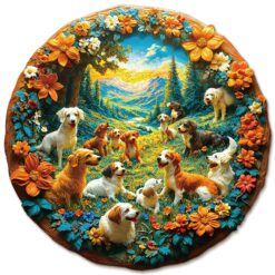 Mindful Wooden Jigsaw Puzzle -Doggy Paradise