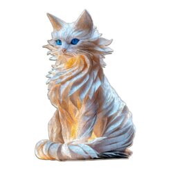 Mindful Wooden Jigsaw Puzzle - Enchanting White Cat