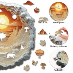 Alternative view of Mindful Wooden Jigsaw Puzzle - Forest Sunset