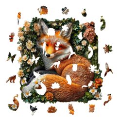 Alternative view of Mindful Wooden Jigsaw Puzzle - Fox in Floral Paradise