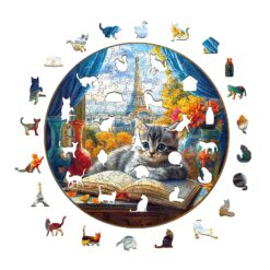 Alternative view of Mindful Wooden Jigsaw Puzzle - Parisian Paws
