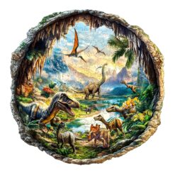 Mindful Wooden Jigsaw Puzzle - Prehistoric Dinosaur Adventure