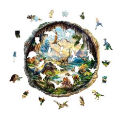 Alternative view of Mindful Wooden Jigsaw Puzzle - Prehistoric Dinosaur Adventure