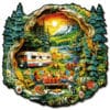 Mindful Wooden Jigsaw Puzzle - Serene Lakeside Camping