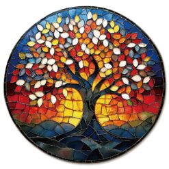 Mindful Wooden Jigsaw Puzzle - stained-glass Tree