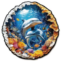Mindful Wooden Jigsaw Puzzle - Underwater Dolphin Paradise