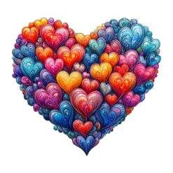 Mindful Wooden Jigsaw Puzzle - Vibrant Heart of Love