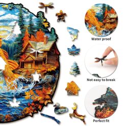 Alternative view of Mindful Wooden Jigsaw Puzzle - Vibrant Jumping Fish