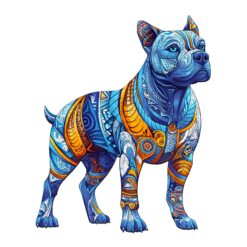 Mindful Wooden Jigsaw Puzzle - Vibrant Pitbull
