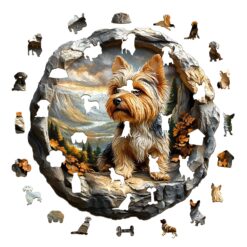 Alternative view of Mindful Wooden Jigsaw Puzzle - Yorkshire Terrier in Nature