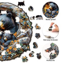 Alternative view of Mindful Wooden Jigsaw Puzzle - Hugging Bear and Cub