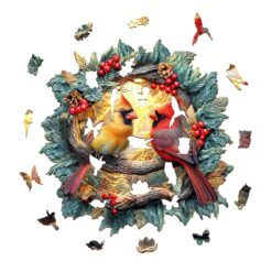 Alternative view of Mindful Wooden Jigsaw Puzzle - 3D Northern cardinal