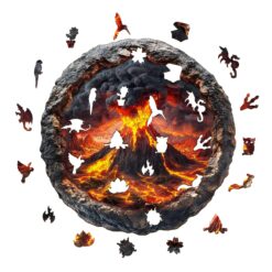 Alternative view of Mindful Wooden Jigsaw Puzzle - 3D Volcanic Eruption