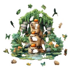 Alternative view of Mindful Wooden Jigsaw Puzzle - capybara