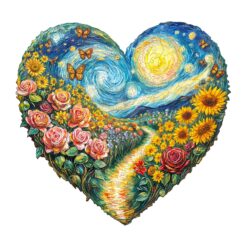 Mindful Wooden Jigsaw Puzzle - Heart-shaped garden