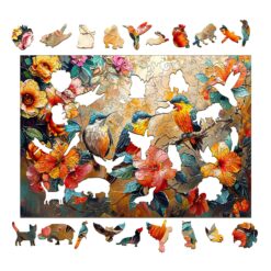 Alternative view of Mindful Wooden Jigsaw Puzzle - Hummingbird Garden