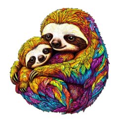 Mindful Wooden Jigsaw Puzzle - Parent-child Sloth