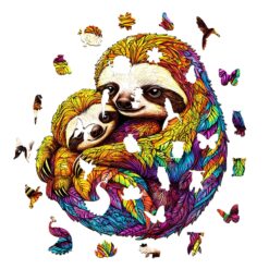 Alternative view of Mindful Wooden Jigsaw Puzzle - Parent-child Sloth
