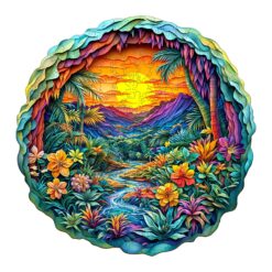 Mindful Wooden Jigsaw Puzzle - Vibrant Tropical Paradise