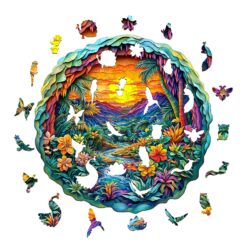 Alternative view of Mindful Wooden Jigsaw Puzzle - Vibrant Tropical Paradise