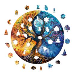 Alternative view of Mindful Wooden Jigsaw Puzzle - YIN YANG TREE OF LIFE 9
