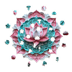 Alternative view of Mindful Wooden Jigsaw Puzzle - 3D Mandala Lotus-1