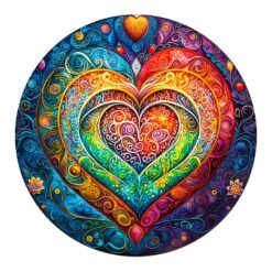 Mindful Wooden Jigsaw Puzzle - mandala heart