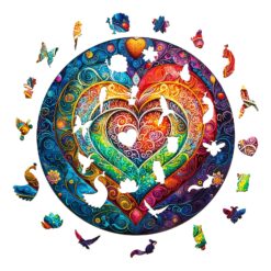 Alternative view of Mindful Wooden Jigsaw Puzzle - mandala heart