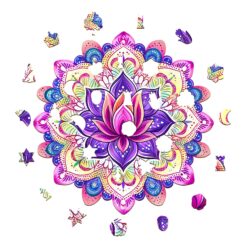 Alternative view of Mindful Wooden Jigsaw Puzzle - mandala lotus 2
