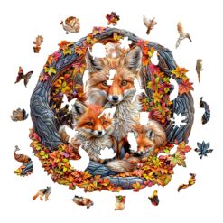 Alternative view of Mindful Wooden Jigsaw Puzzle - Parent-child fox