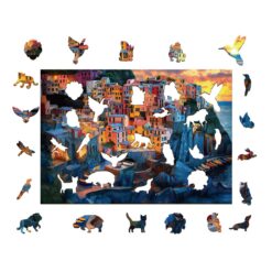 Alternative view of Mindful Wooden Jigsaw Puzzle - Stained Glass Cinque Terre