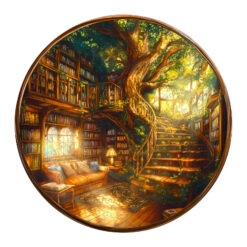 Mindful Wooden Jigsaw Puzzle - Charming bookstore