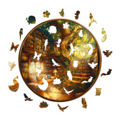 Alternative view of Mindful Wooden Jigsaw Puzzle - Charming bookstore