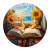Mindful Wooden Jigsaw Puzzle -Lazy orange cat