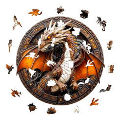 Alternative view of Mindful Wooden Jigsaw Puzzle - mechanical dragon-2