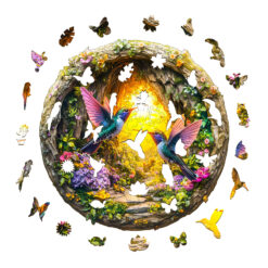 Alternative view of Mindful Wooden Jigsaw Puzzle – 3D hummingbird in the cave-1