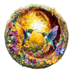 Mindful Wooden Jigsaw Puzzle – 3D hummingbird in the cave-2