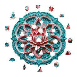 Alternative view of Mindful Wooden Jigsaw Puzzle - 3D Mandala Lotus-2