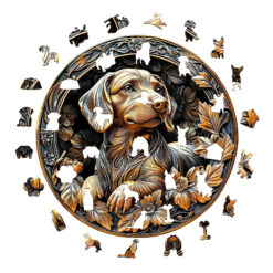 Alternative view of Mindful Wooden Jigsaw Puzzle - 3D Metal Dachshund