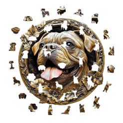 Alternative view of Mindful Wooden Jigsaw Puzzle – 3D Metal French Bulldog