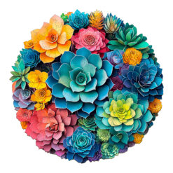 Mindful Wooden Jigsaw Puzzle - 3D paper succulent
