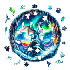 Alternative view of Mindful Wooden Jigsaw Puzzle – Aurora Dragon