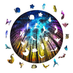 Alternative view of Mindful Wooden Jigsaw Puzzle – Galactic forest-1