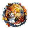 Mindful Wooden Jigsaw Puzzle - Kitten in autumn