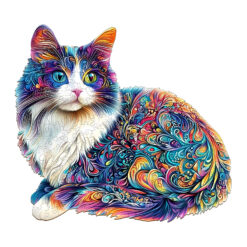 Mindful Wooden Jigsaw Puzzle- lazy cat