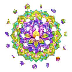 Alternative view of Mindful Wooden Jigsaw Puzzle – mandala lotus-1