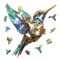 Alternative view of Mindful Wooden Jigsaw Puzzle - Mechanical hummingbird