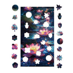 Alternative view of Mindful Wooden Jigsaw Puzzle –  moon Lotus
