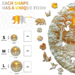 Alternative view of Mindful Wooden Jigsaw Puzzle - Mysterious Forest