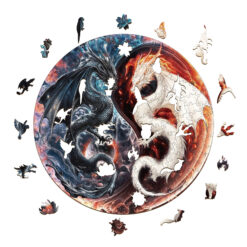 Alternative view of Mindful Wooden Jigsaw Puzzle – Yin Yang dragon